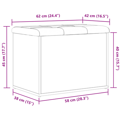 Opbevaringsbænk Med Dør Sort Eg 62 X 42 X 45 Cm Konstrueret Træ