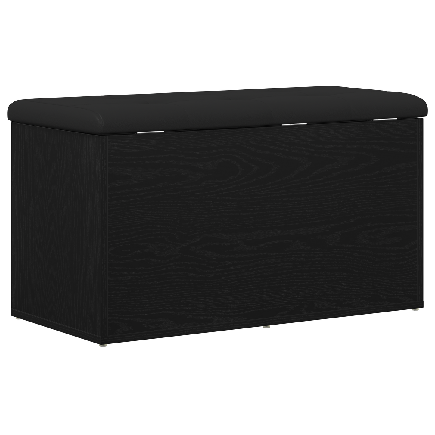 Opbevaringsbænk Med Dør Sort Eg 82 X 42 X 45 Cm Konstrueret Træ