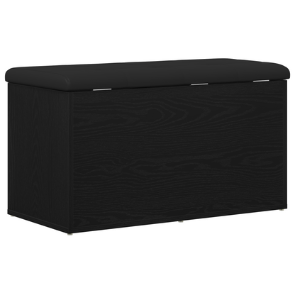 Opbevaringsbænk Med Dør Sort Eg 82 X 42 X 45 Cm Konstrueret Træ