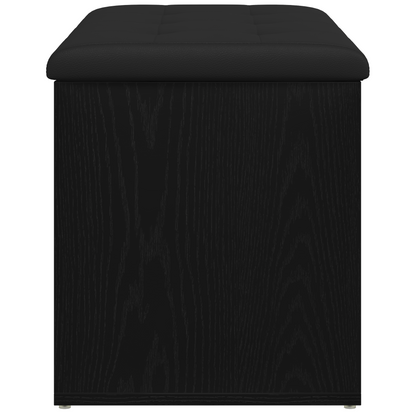 Opbevaringsbænk Med Dør Sort Eg 82 X 42 X 45 Cm Konstrueret Træ