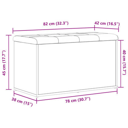 Opbevaringsbænk Med Dør Sort Eg 82 X 42 X 45 Cm Konstrueret Træ