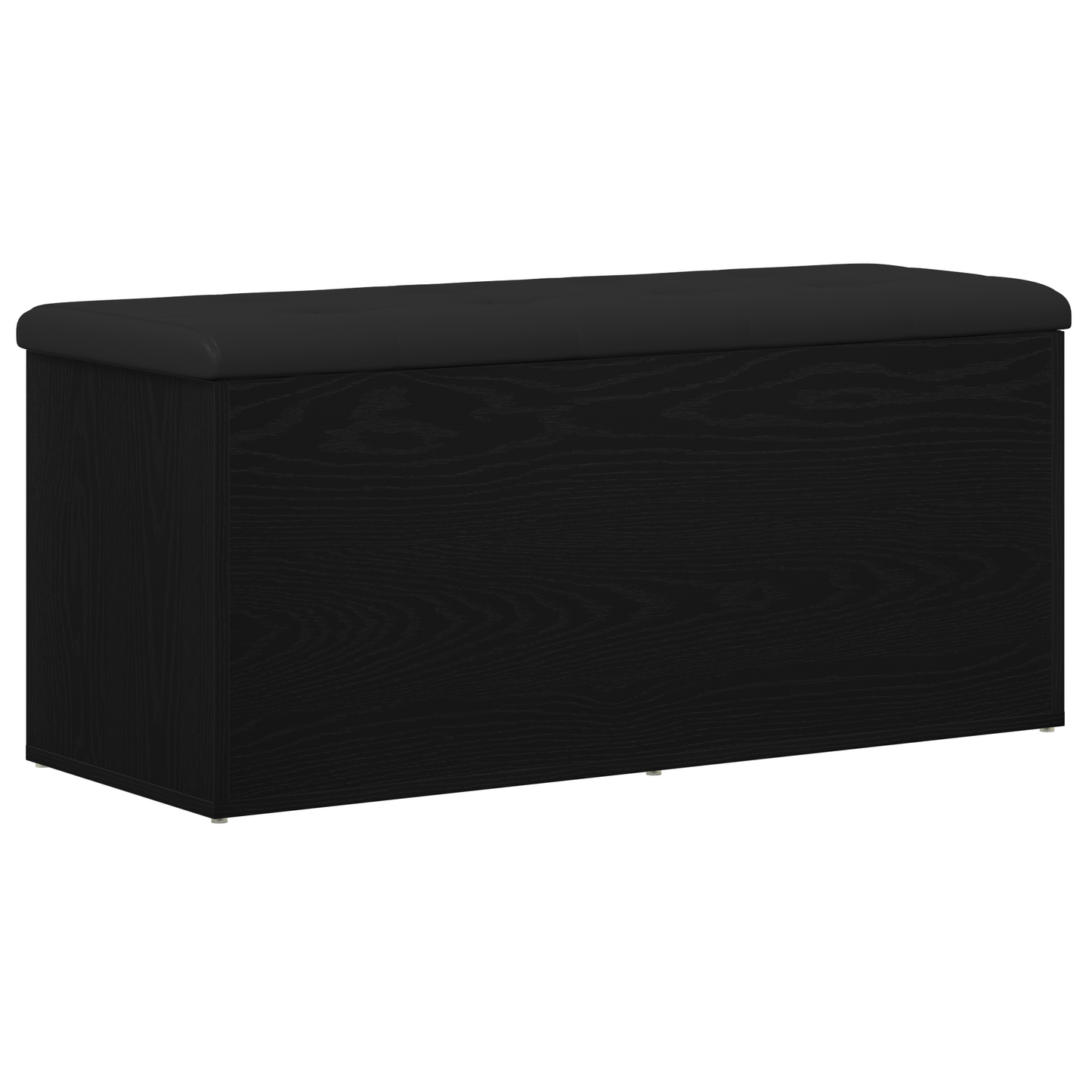 Opbevaringsbænk Sort Eg 102 X 42 X 45 Cm Konstrueret Træ