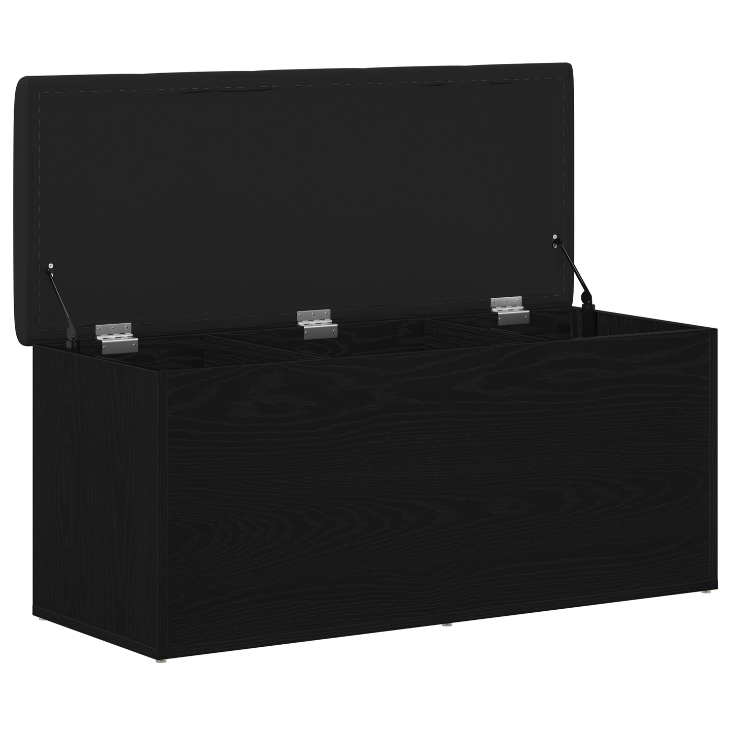 Opbevaringsbænk Sort Eg 102 X 42 X 45 Cm Konstrueret Træ