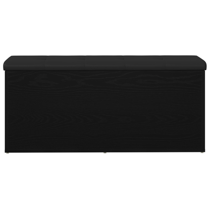 Opbevaringsbænk Sort Eg 102 X 42 X 45 Cm Konstrueret Træ