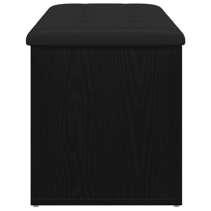 Opbevaringsbænk Sort Eg 102 X 42 X 45 Cm Konstrueret Træ