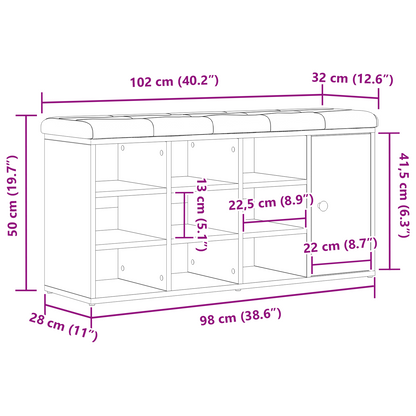 Sko Bænk Med Skuffe Sort 100 X 30 X 48 Cm Konstrueret Træ