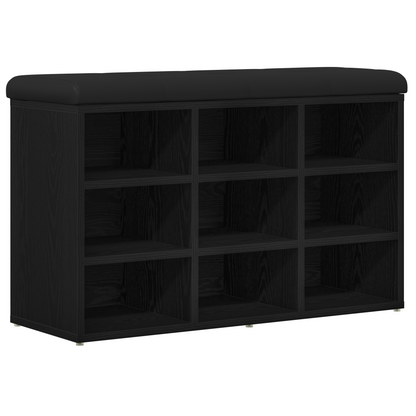 Sko Bænk Med Opbevaring Sort 80 X 30 X 48 Cm Konstrueret Træ