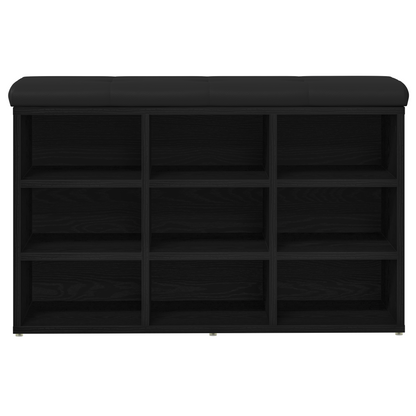 Sko Bænk Med Opbevaring Sort 80 X 30 X 48 Cm Konstrueret Træ