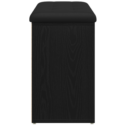 Sko Bænk Med Opbevaring Sort 80 X 30 X 48 Cm Konstrueret Træ