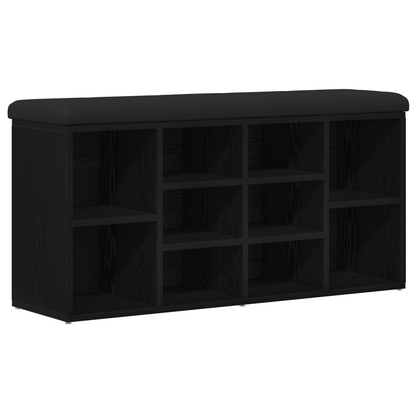 Sko Bænk Med Opbevaring Sort 100 X 30 X 48 Cm Konstrueret Træ