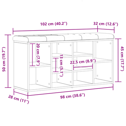 Sko Bænk Med Opbevaring Sort 100 X 30 X 48 Cm Konstrueret Træ