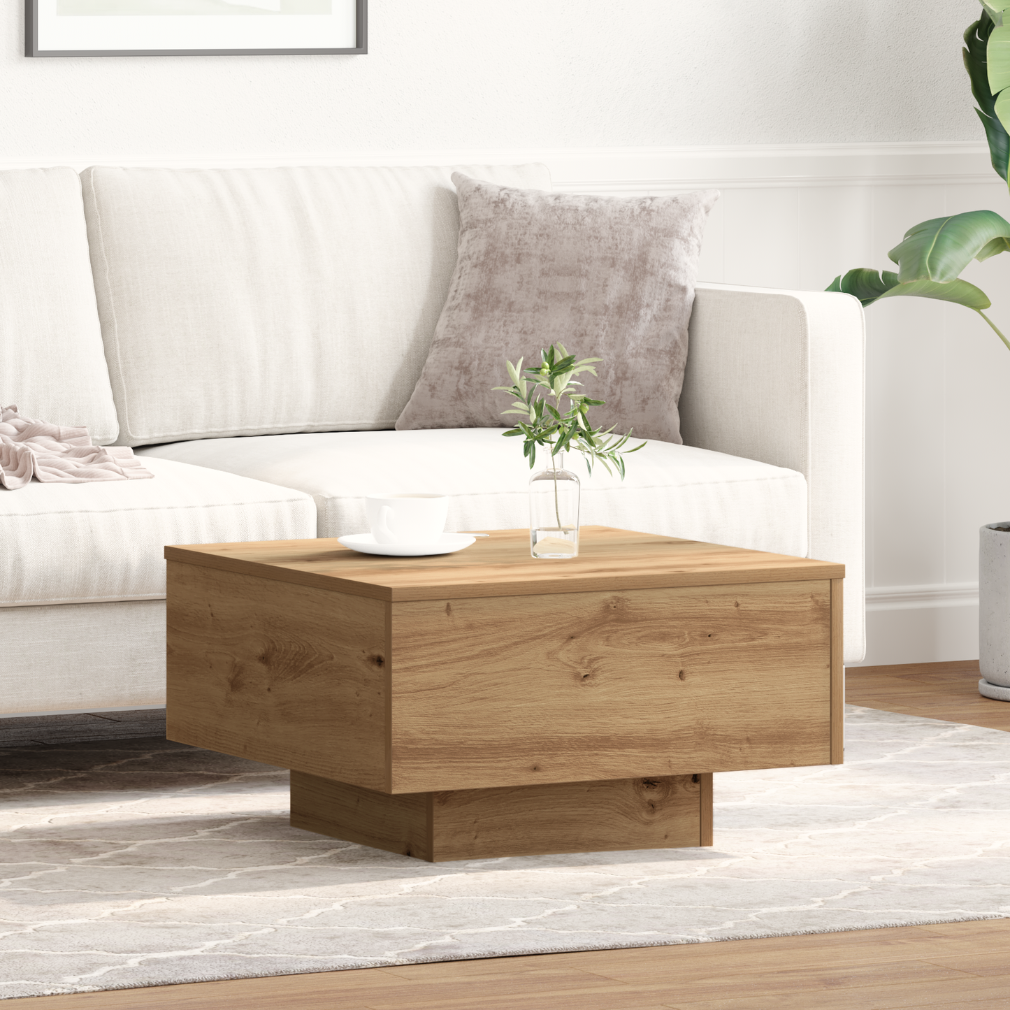 Sofabord Artisan Eg 55X55X31 Cm Lavet Af Træ