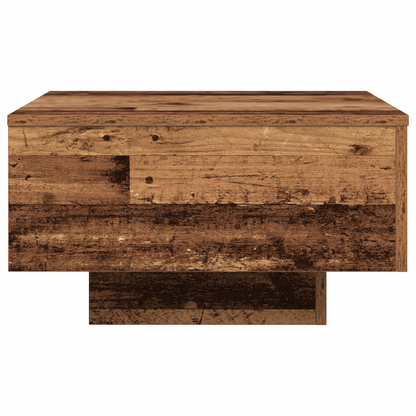 Sofabord Med Led-Lys Gammelt Træ 55X55X31 Cm