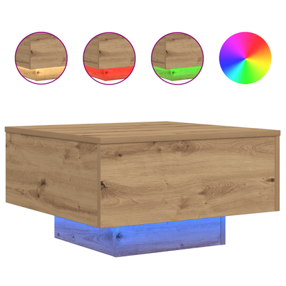 Kaffebord Med Led-Lys Artisan Eg 55X55X31 Cm