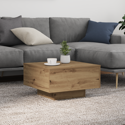 Kaffebord Med Led-Lys Artisan Eg 55X55X31 Cm