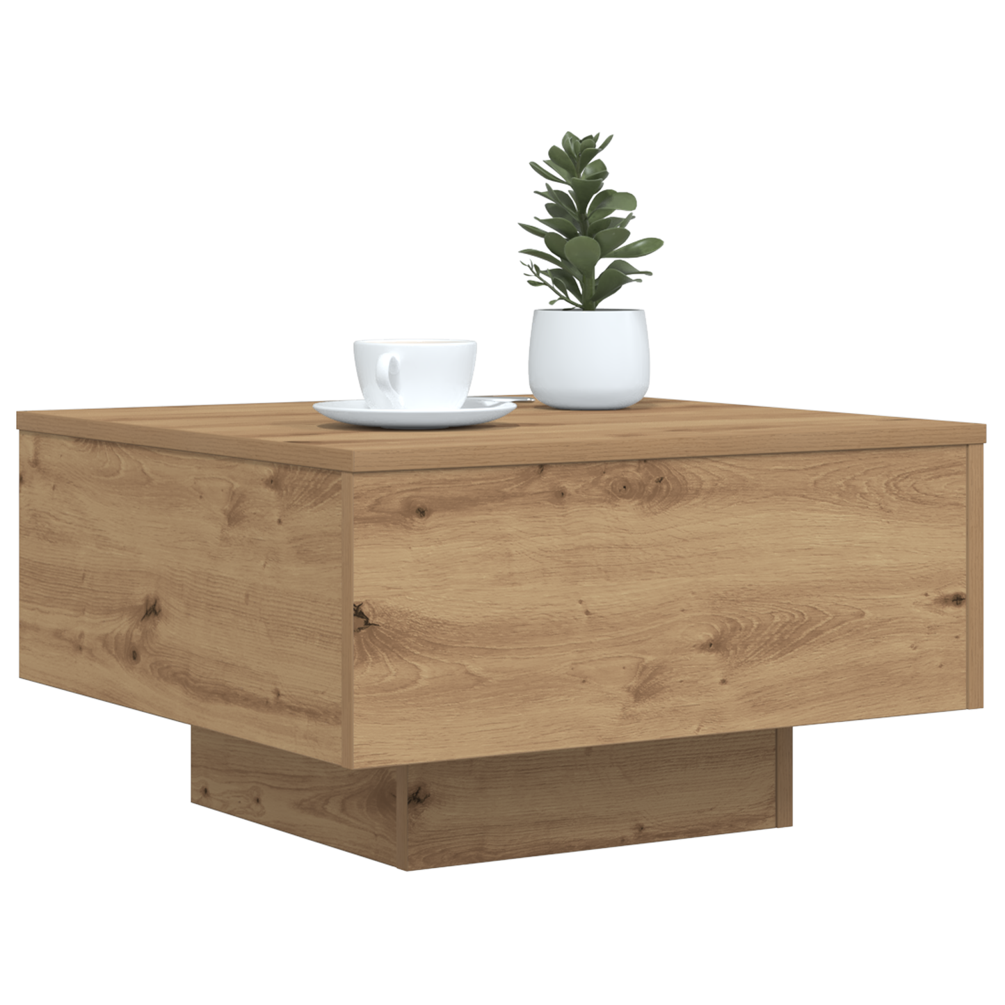 Kaffebord Med Led-Lys Artisan Eg 55X55X31 Cm