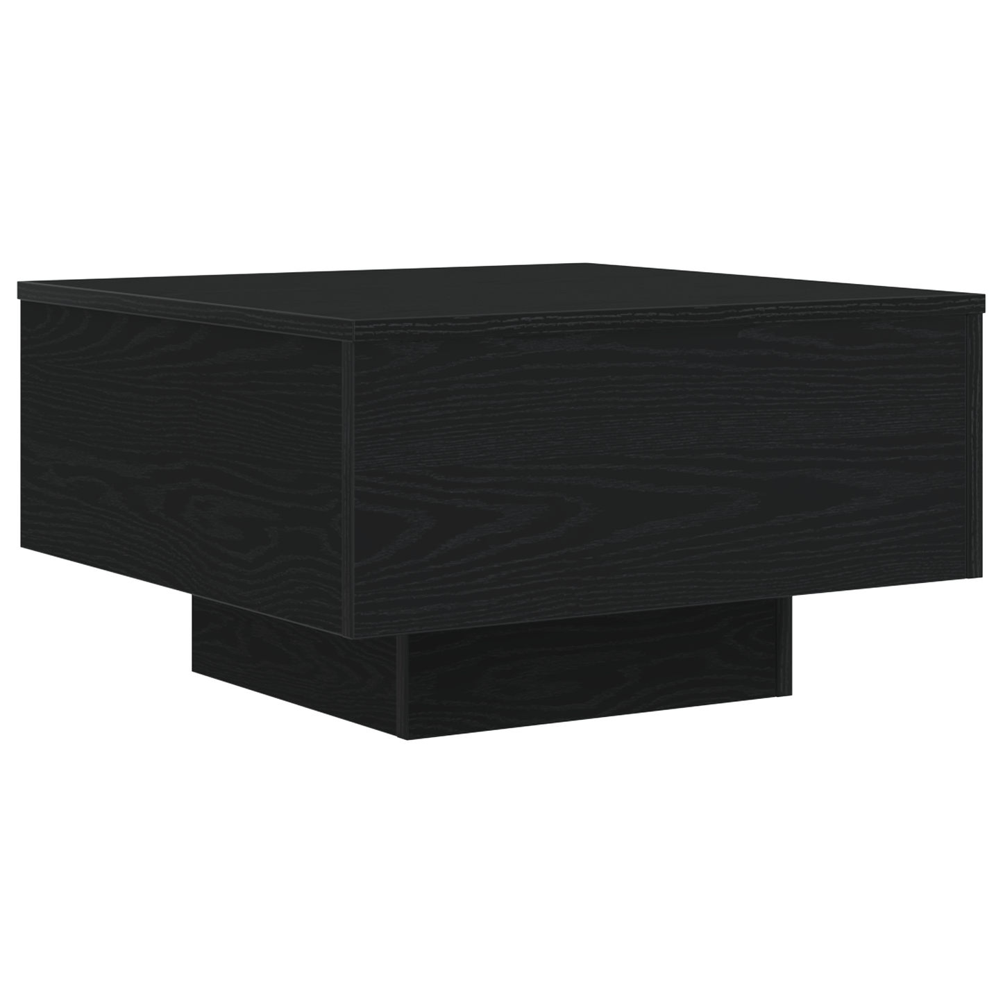 Sofabord Med Led-Lys Sort Eg 55X55X31 Cm