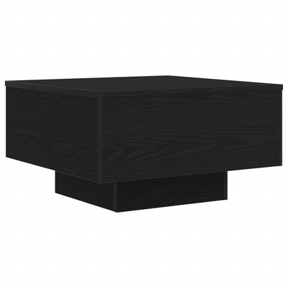 Sofabord Med Led-Lys Sort Eg 55X55X31 Cm