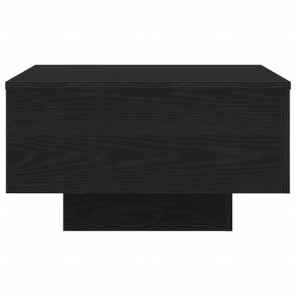 Sofabord Med Led-Lys Sort Eg 55X55X31 Cm