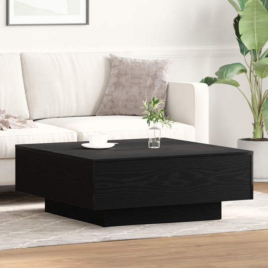 Kaffebord I Sort Eg 80X80X31 Cm Ingeniørtræ