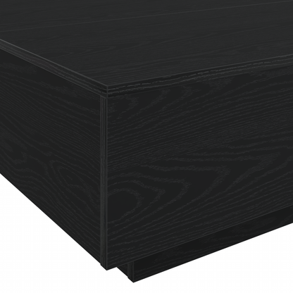 Sofabord Med Led-Lys Sort Eg 80X80X31 Cm