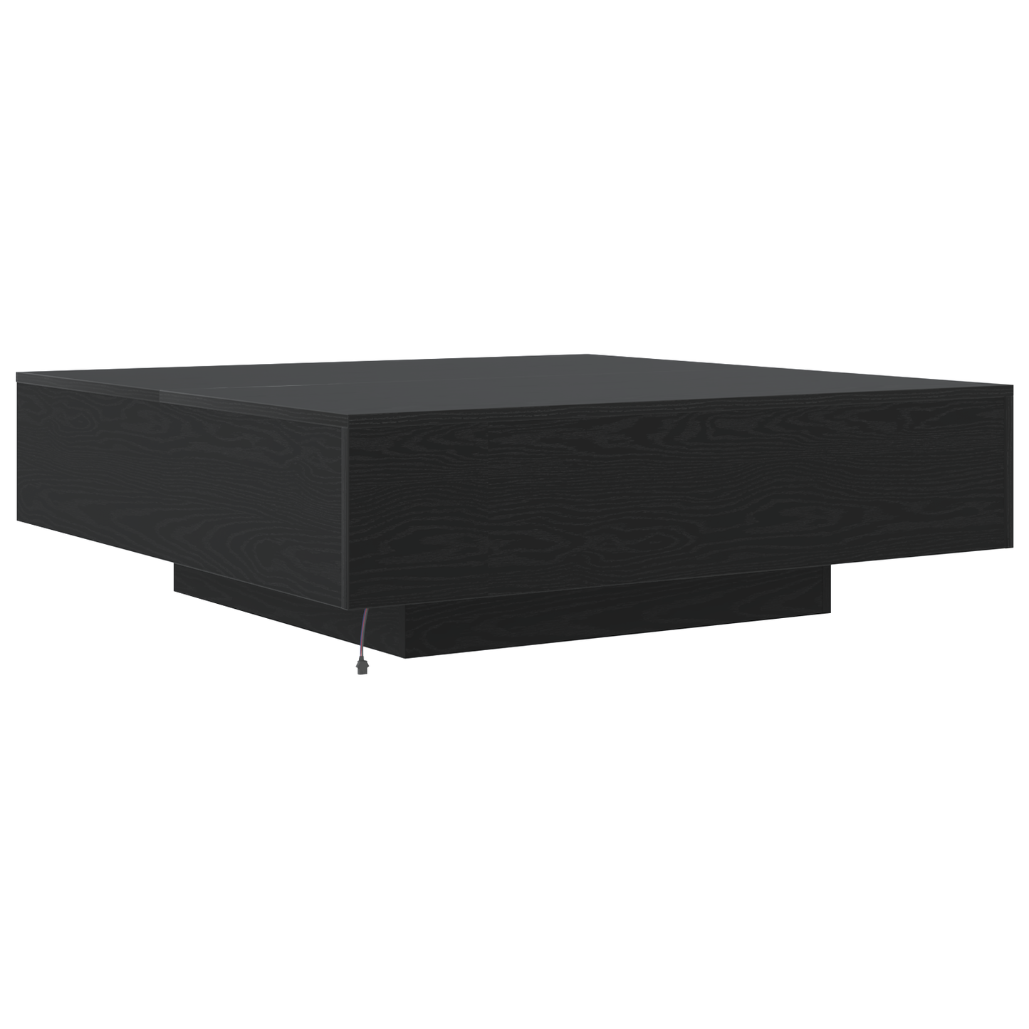 Sofabord Med Led-Lys Sort Eg 100X100X31 Cm