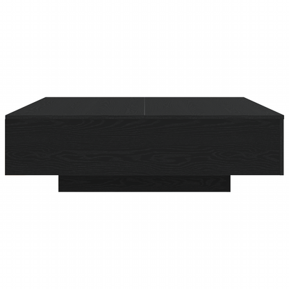 Sofabord Med Led-Lys Sort Eg 100X100X31 Cm