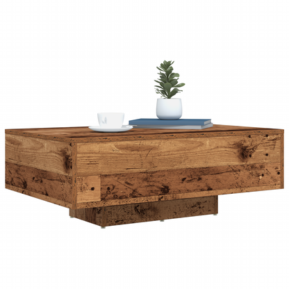 Kaffebord Med Led-Lys Old Wood 85X55X31 Cm
