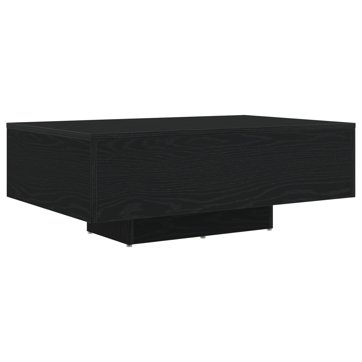 Kaffebord Med Led-Lys Sort Eg 85X55X31 Cm