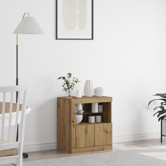 Skænk Med Led Lys I Artisan Eg 60,5X37X67 Cm