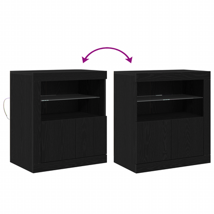 Sideboard Sort 60,5 X 37 X 67 Cm Konstrueret Træ