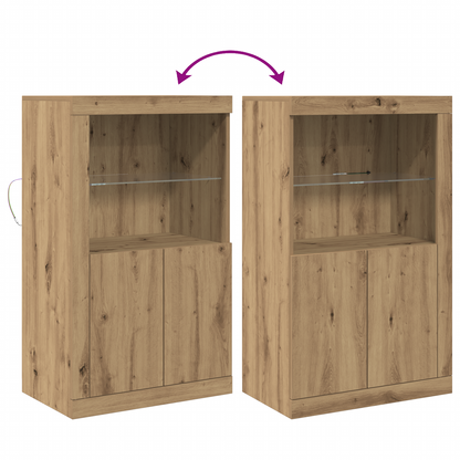Sideboard Med Led Lys Artisan Eg 60,5X37X100 Cm