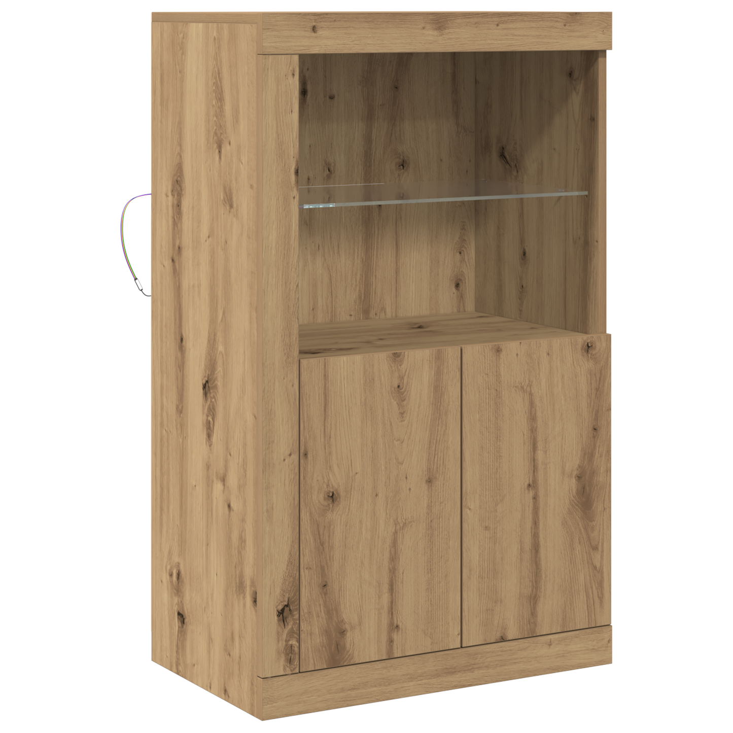 Sideboard Med Led Lys Artisan Eg 60,5X37X100 Cm