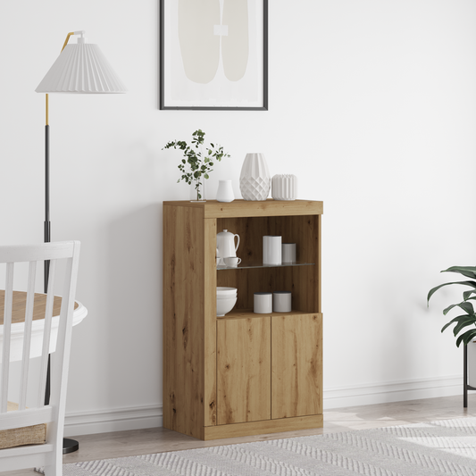 Sideboard Med Led Lys Artisan Eg 60,5X37X100 Cm