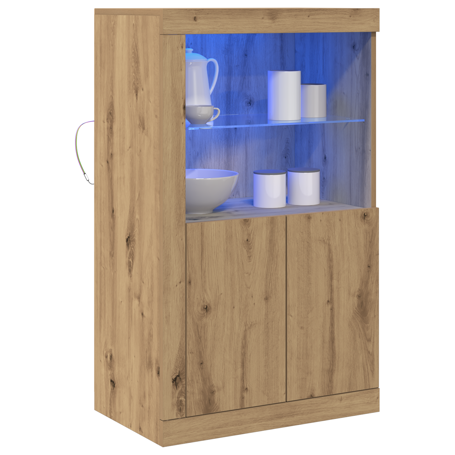 Sideboard Med Led Lys Artisan Eg 60,5X37X100 Cm