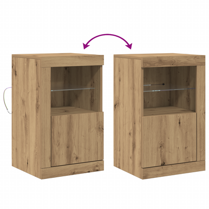 Sideboard Med Led-Lys Artisan Eg 41X37X67 Cm