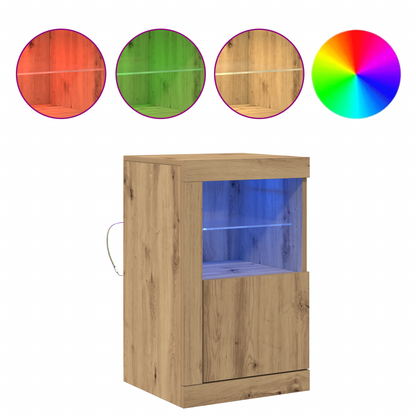 Sideboard Med Led-Lys Artisan Eg 41X37X67 Cm