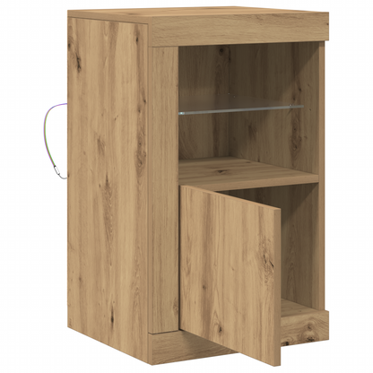 Sideboard Med Led-Lys Artisan Eg 41X37X67 Cm