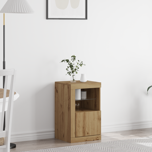 Sideboard Med Led-Lys Artisan Eg 41X37X67 Cm