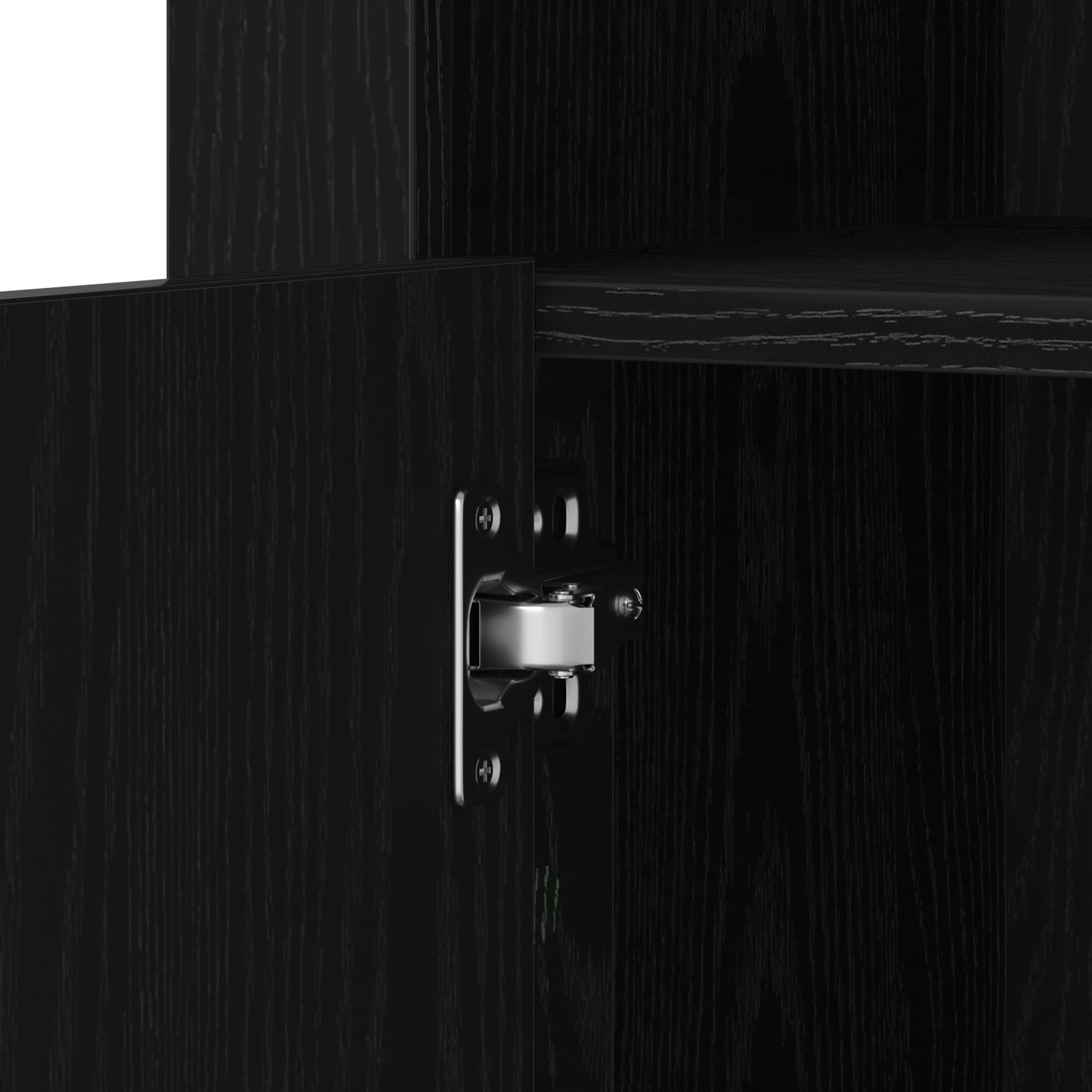 Skab Med Led Lyskilder Sort Eg 41X37X67 Cm