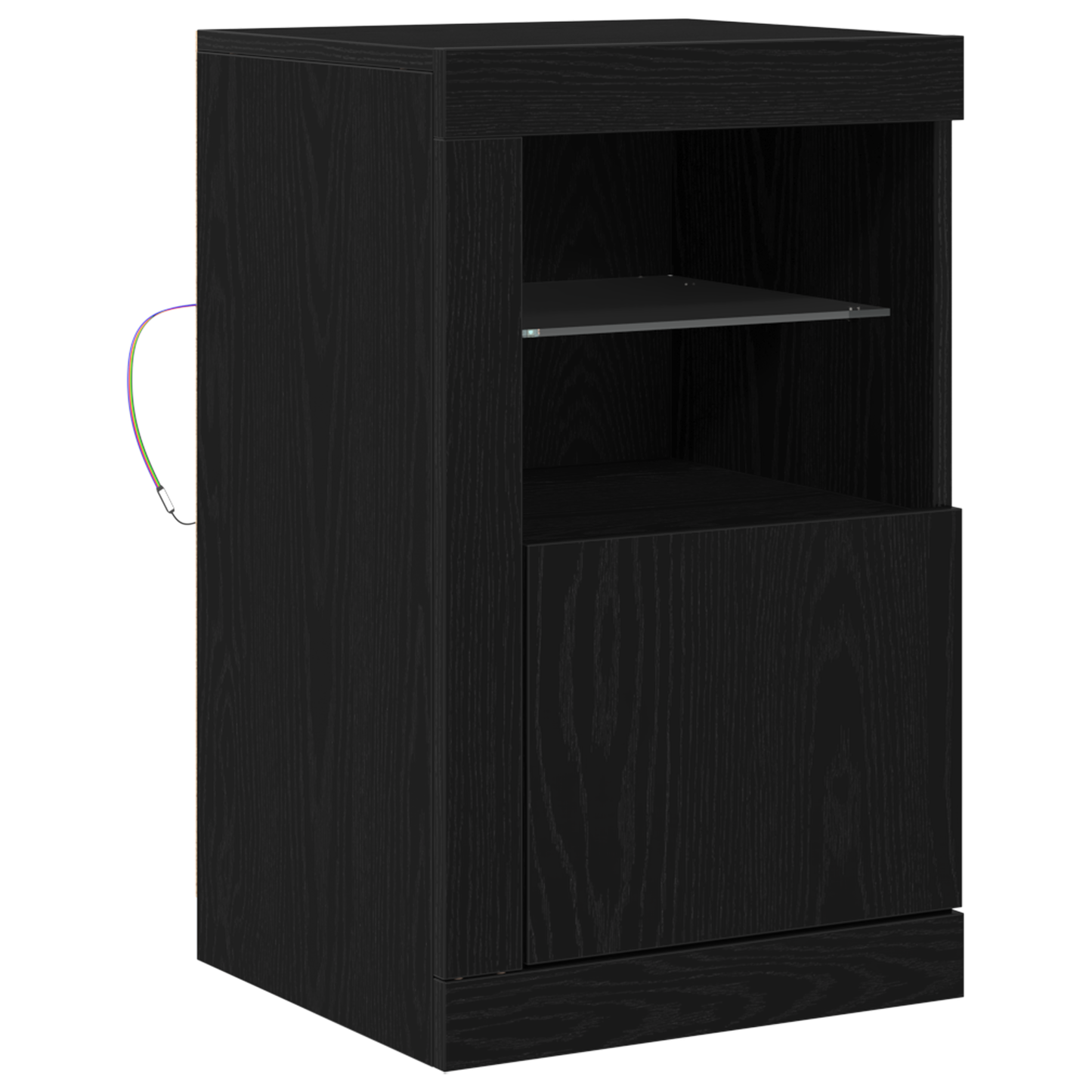 Skab Med Led Lyskilder Sort Eg 41X37X67 Cm
