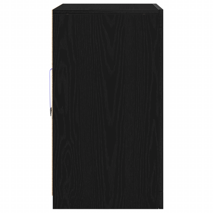 Skab Med Led Lyskilder Sort Eg 41X37X67 Cm