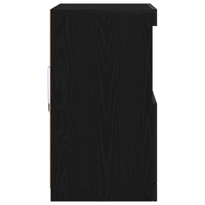 Sideboard Sort 60 X 37 X 67 Cm Konstrueret Træ
