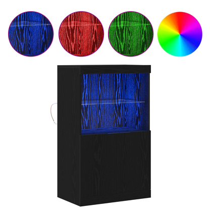 Sideboard Sort 60 X 37 X 100 Cm Konstrueret Træ