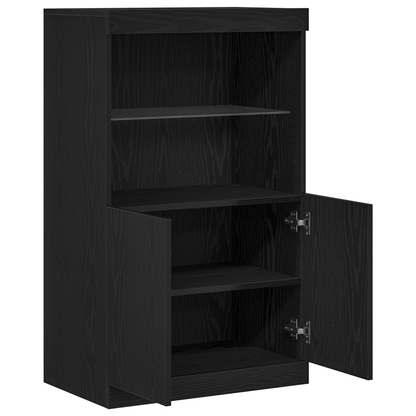 Sideboard Sort 60 X 37 X 100 Cm Konstrueret Træ