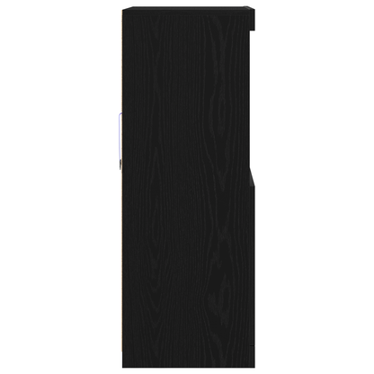 Sideboard Sort 60 X 37 X 100 Cm Konstrueret Træ