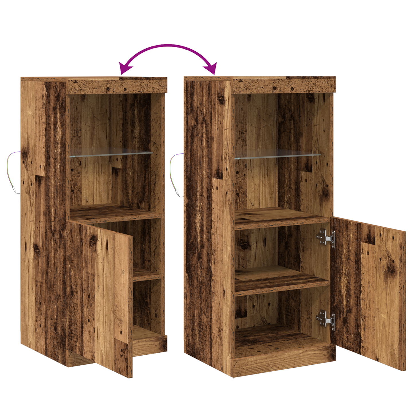 Sideboard Gammelt Træ 41 X 37 X 100 Cm Konstrueret Træ