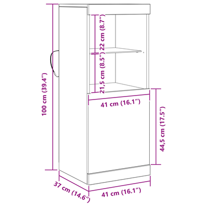 Sideboard Sort Eg 41 X 37 X 100 Cm Konstrueret Træ