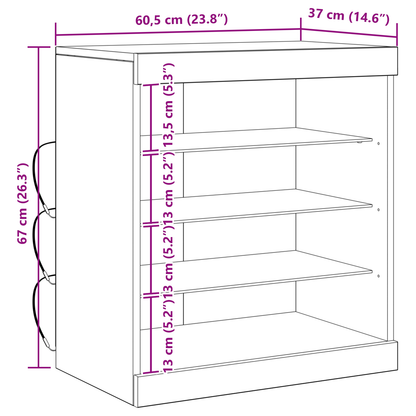 Sideboard Gammelt Træ 60,5 X 37 X 67 Cm Konstrueret Træ