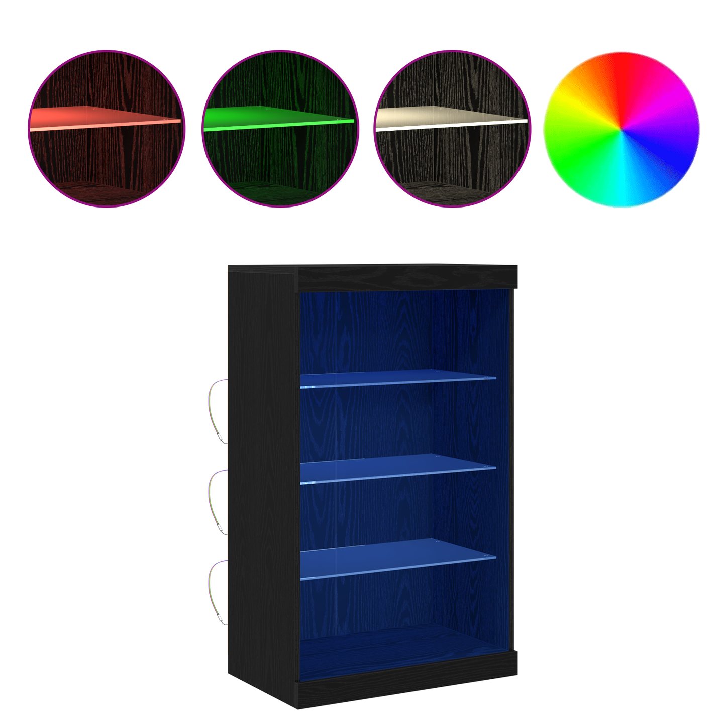 Sideboard Sort Eg 60.5 X 37 X 100 Cm Konstrueret Træ